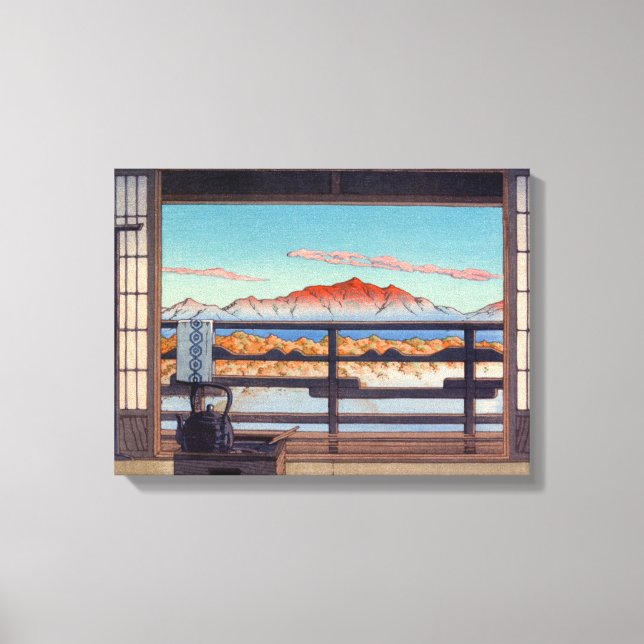 Morning At The Arayu Spa Shiobara By Kawase Hasui Canvas Print (Front)