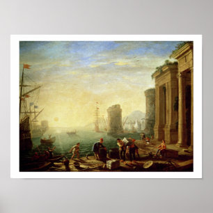 Morning at the Port, 1640 (oil on canvas) Poster