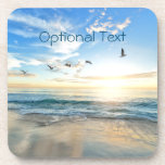 Morning Beach Seagulls Coaster<br><div class="desc">Seagulls flight across a coastal morning. Few things are more uplifting!
Customize to your liking,  including deleting all text.</div>