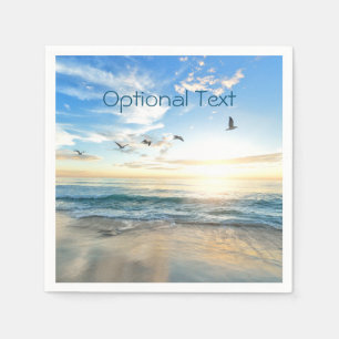 Morning Beach Seagulls Napkin