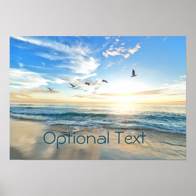 Morning Beach Seagulls Poster (Front)