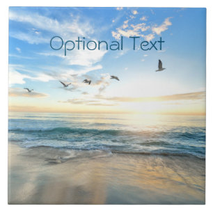 Morning Beach Seagulls Tile