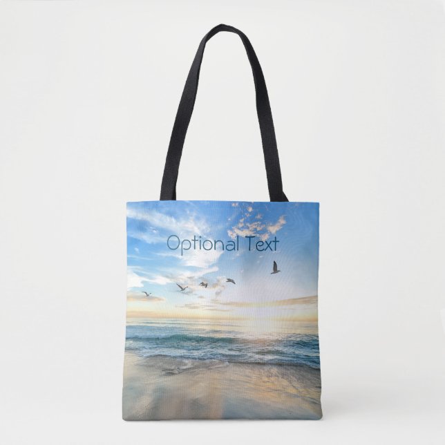 Morning Beach Seagulls Tote Bag (Front)