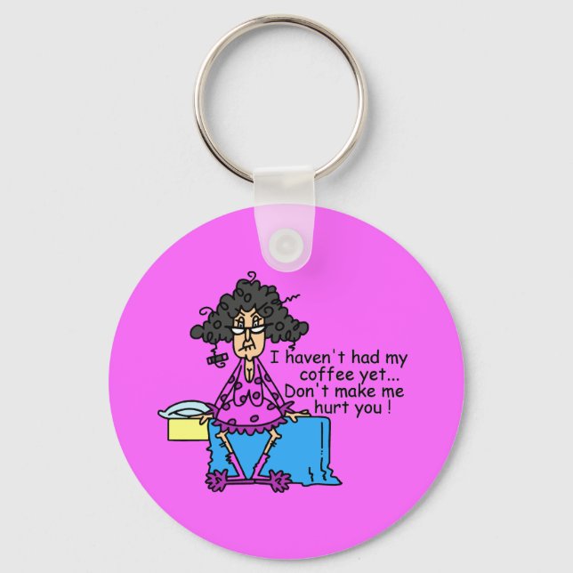 Morning Before Coffee Humour Keychain (Front)