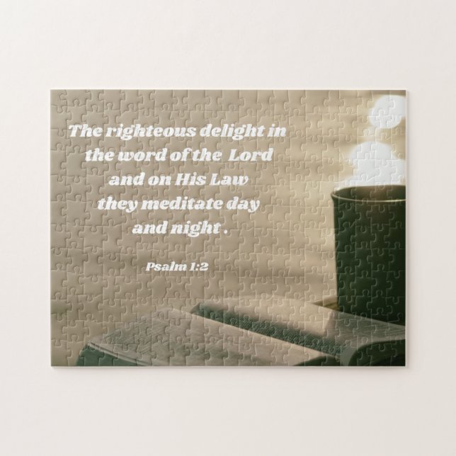 Morning Bible Study Psalm 1 Bible Verse Jigsaw Puzzle (Horizontal)
