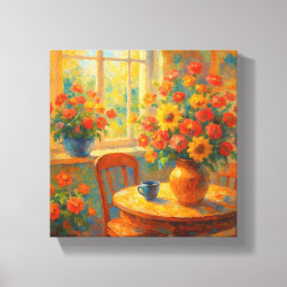 Morning Bliss – Colourful Floral Canvas 