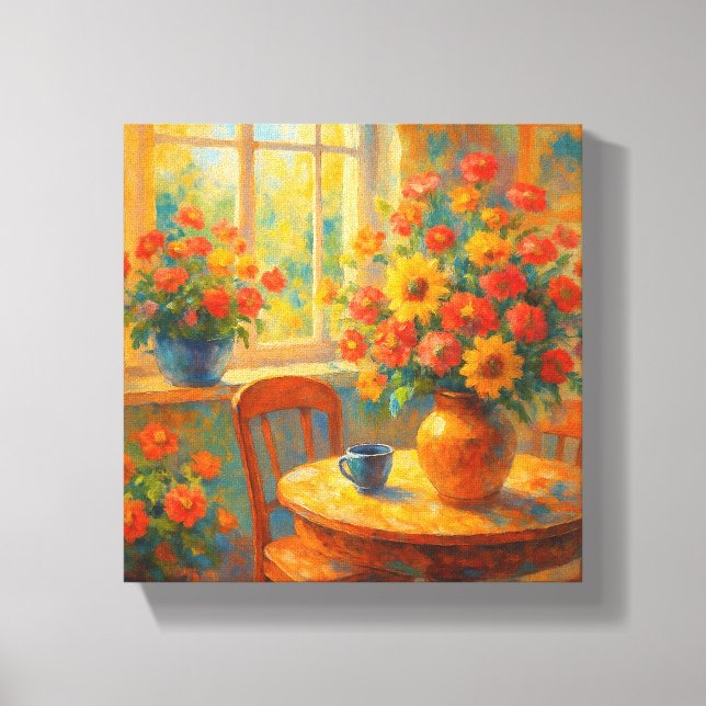 Morning Bliss - Toile Florale colorée (Recto)