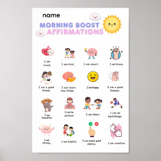 Morning Boost Affirmations Wall Art