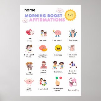 Morning Boost Affirmations Wall Art