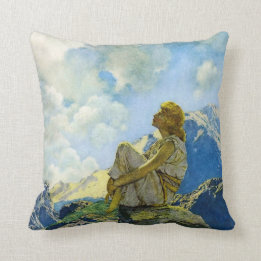Morning, by Maxfield Parrish Throw Pillow