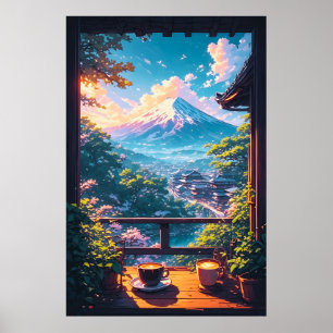 Morning Calm over Fuji Poster