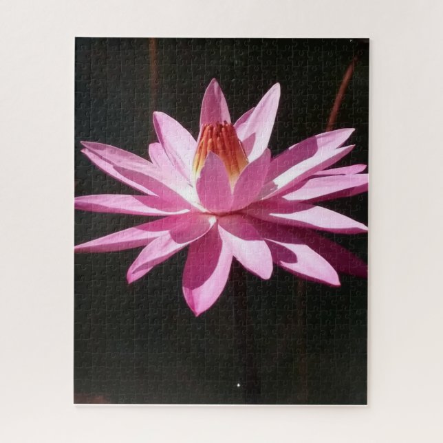 Morning Calm: Pink Lotus in Soft Natural Light Jigsaw Puzzle (Vertical)