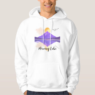 "Morning Calm" Serene Mountain Lake Sunrise Hoodie
