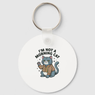Morning Cat Vintage Engraving Funny Cat T-Shirt De Keychain