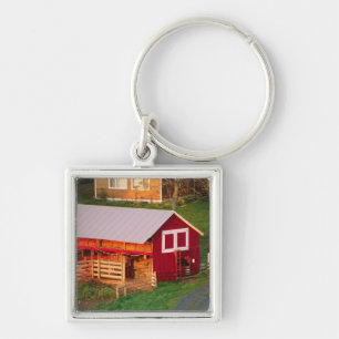 Morning chores on the farm. USA, Vermont, Keychain