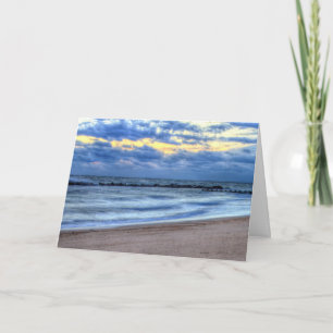 Morning Clouds at Beach Greeting Card