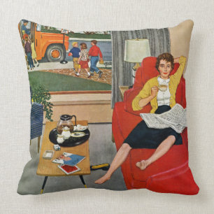 Morning Coffee Break Throw Pillow