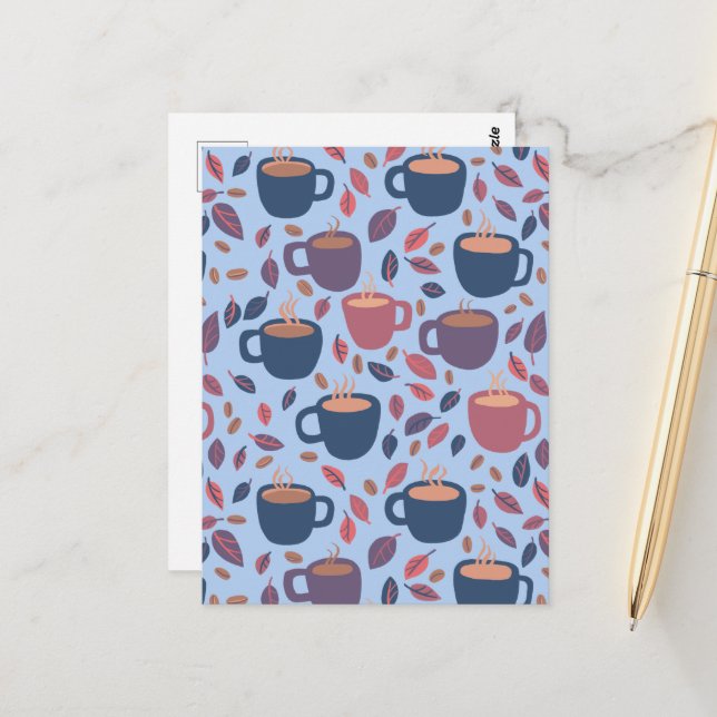 Morning Coffee Cute Pastel Colourful Custom  Postcard (Front/Back In Situ)