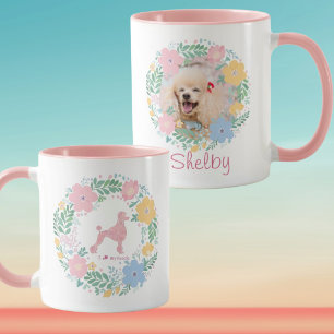 Morning Coffee & Dogs: Custom Poodle Photo & Name Mug