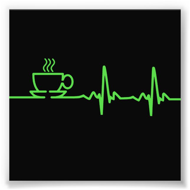 Morning Coffee Heartbeat EKG Photo Print (Front)