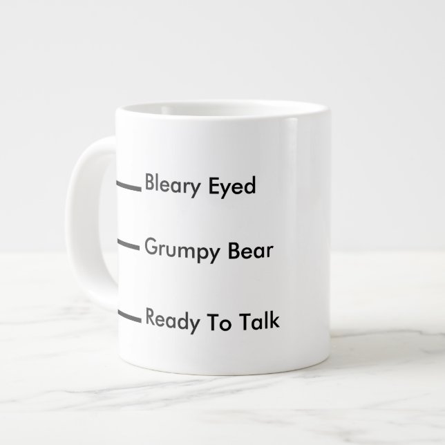 Morning Coffee Humour Levels Large Coffee Mug (Front Left)
