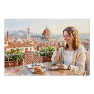 Morning Coffee in Florence Poster