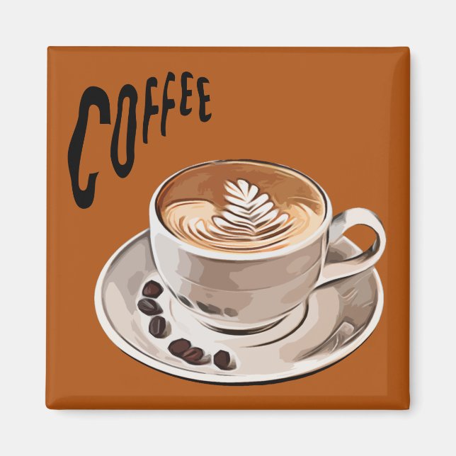 Morning coffee l Kitchen decor l Brown Magnet (Front)