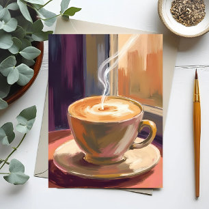 Morning Coffee   Watercolor Cafe Mug Postcard