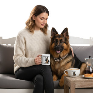 Morning Coffee With My Shepherd Modern Mug