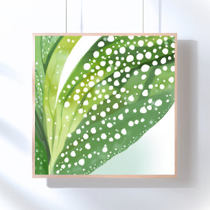 Morning Dew   Modern Botanical Watercolor Poster