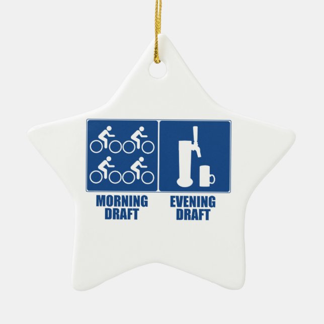 Morning Draught, Evening Draught Ceramic Ornament (Front)