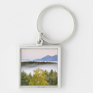 Morning fog and the Percy Peaks as seen from the Keychain