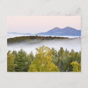 Morning fog and the Percy Peaks as seen from the Postcard