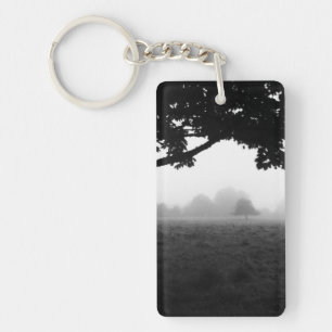 Morning Fog Emerging From Trees Keychain