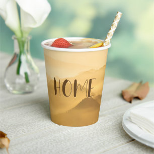 Morning fog gold layers sunrise home quote paper cups