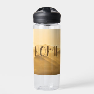 Morning fog gold layers sunrise home quote water bottle