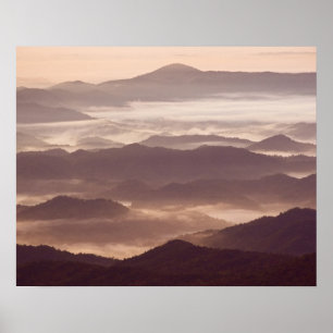Morning fog in the southern Appalachian Poster
