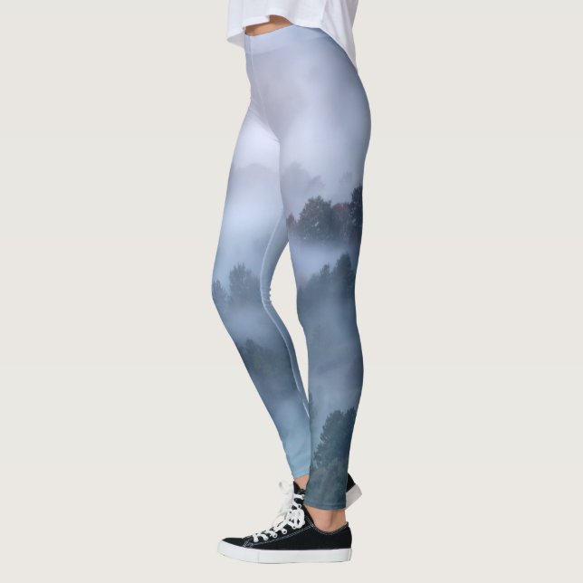 Morning fog rolling through trees  leggings (Left)