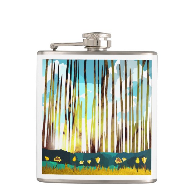 Morning Forest Hip Flask (Front)