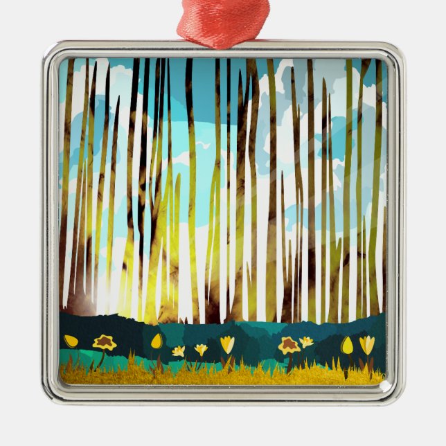 Morning Forest Metal Ornament (Front)
