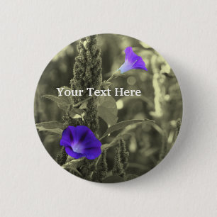 Morning Glories Black And White Flower Button