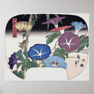 Morning Glories, Hiroshige, Ukiyo-e Poster