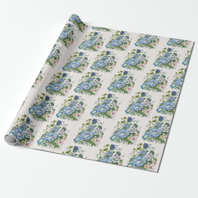 Morning Glories Wrapping Paper (Unrolled)