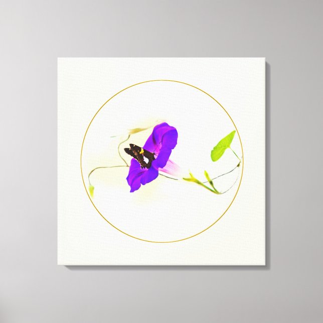 Morning Glory and Butterfly Canvas Print (Front)