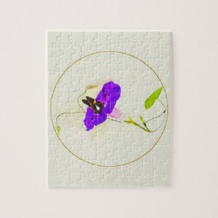 Morning Glory and Butterfly Jigsaw Puzzle