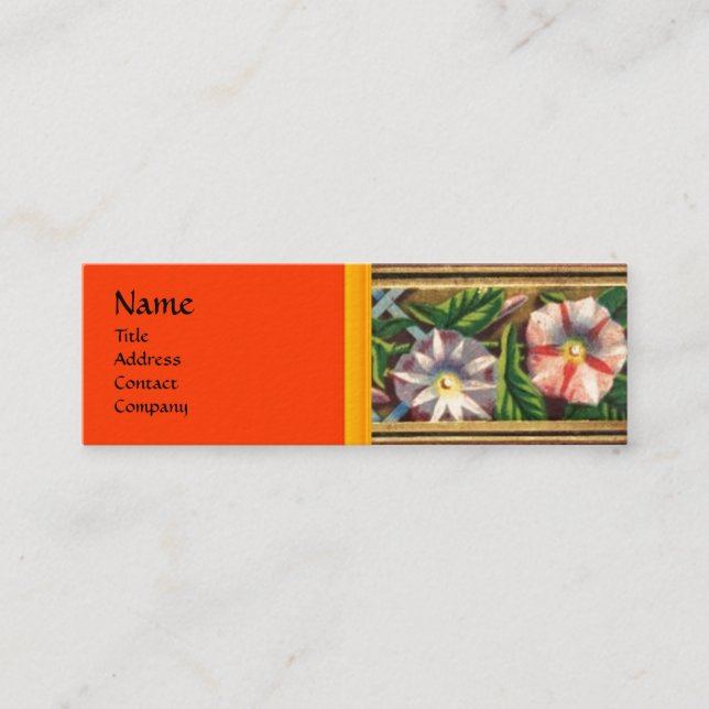MORNING GLORY AND RED BERRIES MINI BUSINESS CARD (Front)
