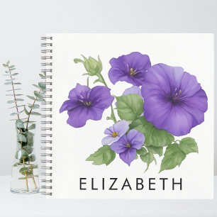 Morning Glory Birth Month Flower Custom For Her Notebook