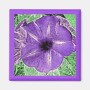 Morning Glory Block Print - soft violet Magnet