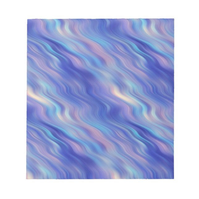 Morning Glory Blue Wavy Texture Notepad (Front)