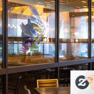 Morning Glory BlueJay Custom Window Cling